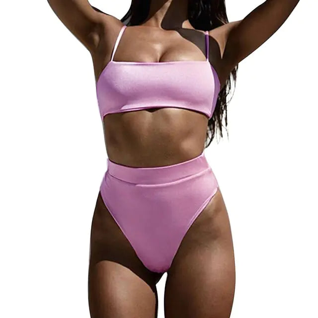 🔥: Brazilian Ribbed Bikini Set - Sizzling Two-Piece Swimwear