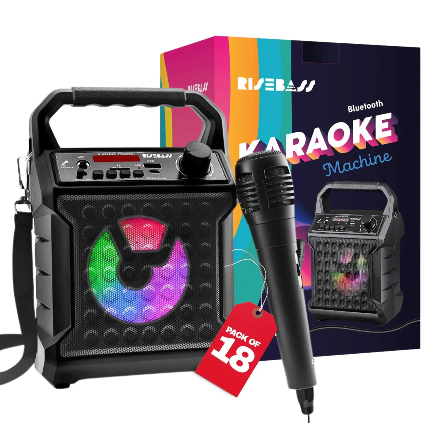 π€: Risebass Portable Karaoke Machine - Complete Home Party System with Lights & Microphone