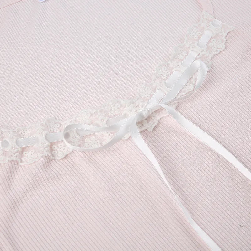 🎀: Bandage Coquette Bow Cropped Top - Sweet Feminine Style