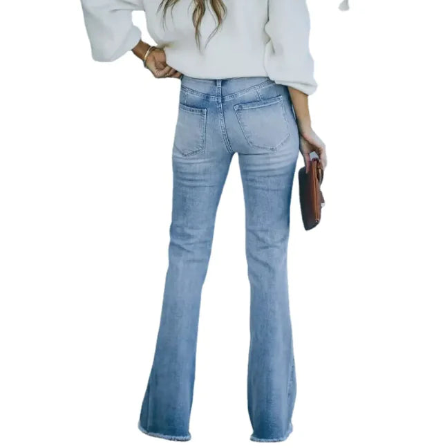👖: Elevate Slim Flare High-Waist Jeans - Modern Sophisticated Denim