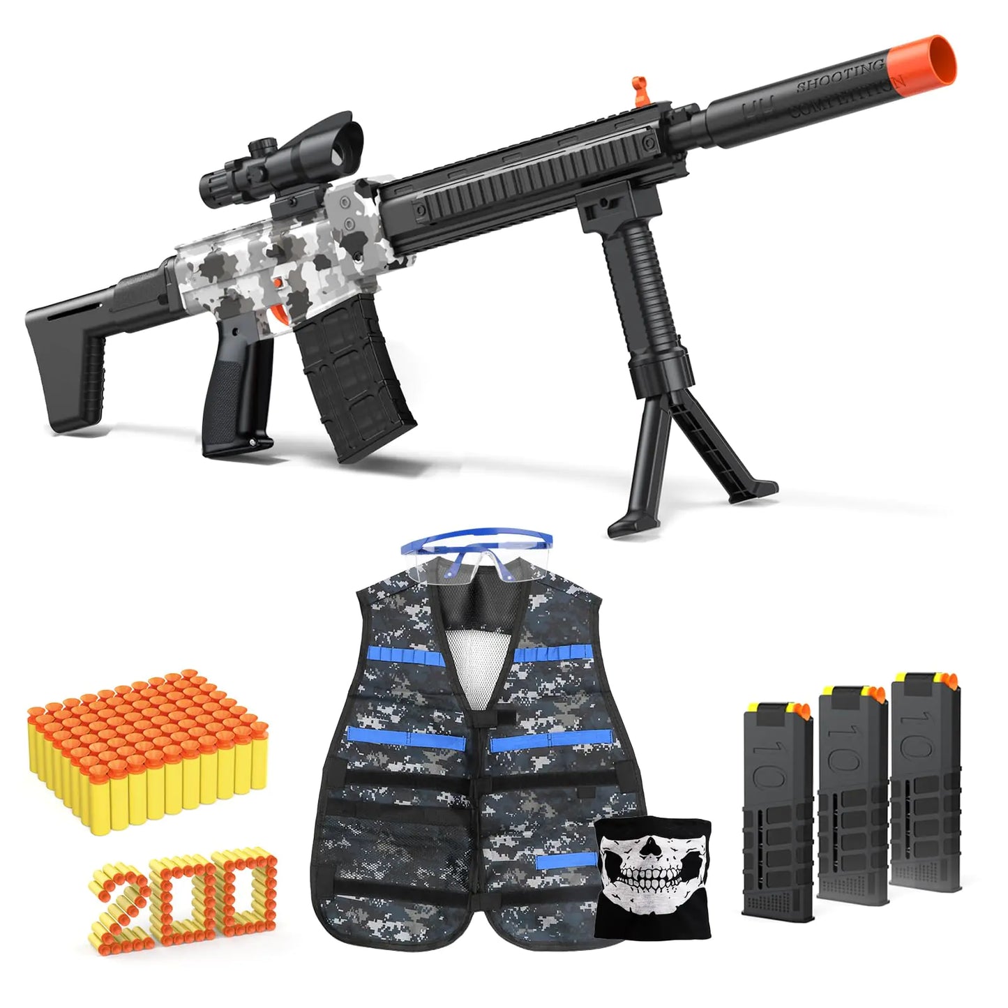 π«: Automatic Sniper Rifle Toy Gun - Electric Foam Blaster with Tactical Gear Set