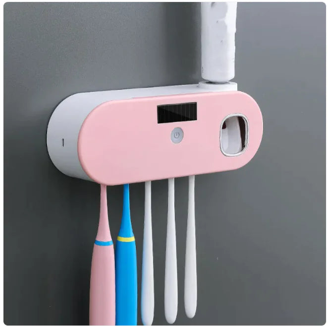 🦷 UV Clean USB Smart Toothbrush Holder & Cup Set - Hygienic Bathroom Organizer