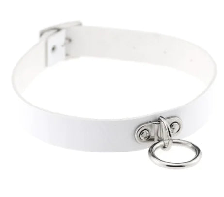 π€: PU Leather Gothic Choker with Chain - Edgy Fashion Statement
