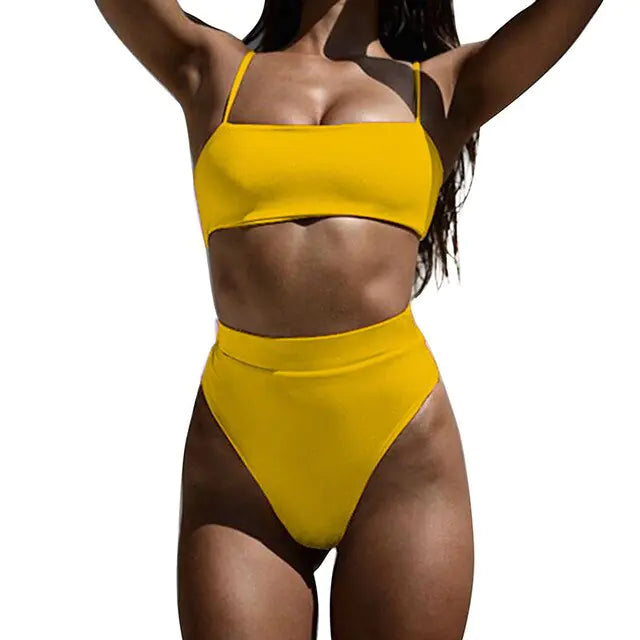 🔥: Brazilian Ribbed Bikini Set - Sizzling Two-Piece Swimwear