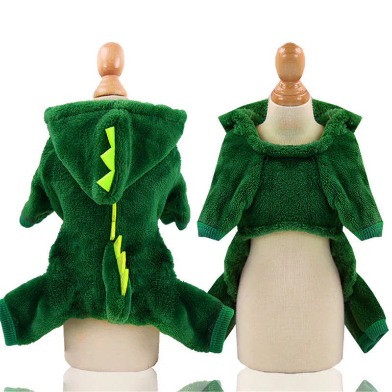 🦕: Themed Dog Clothes for Pets - Coral Fleece Dinosaur Costume