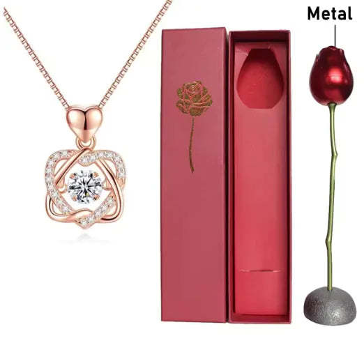 π: Smart Heart 925 Silver Rose Gold Plated Necklace - Elegant Two-Tone Jewelry