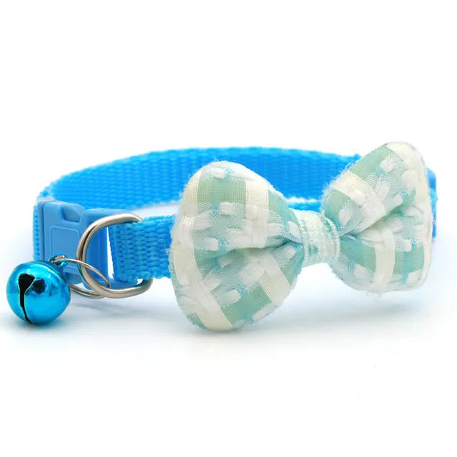 🎀: Plaid Print Pet Bow Tie Collar - Dapper Style Accessory