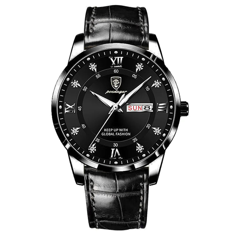 ⌚: Men's Luxury Leather Sports Watch - Premium Waterproof Timepiece
