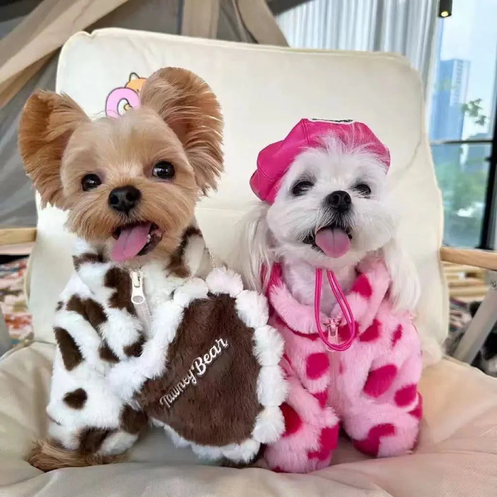 🧥: Plush Warm Dog Coat - Cozy Winter Jacket for Small Breeds
