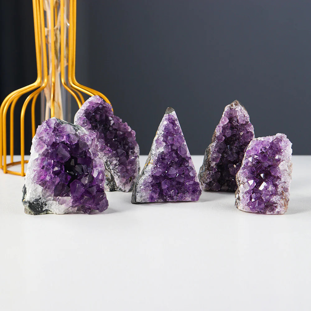 💜: Natural Amethyst Cluster Decoration - Genuine Purple Crystal Display