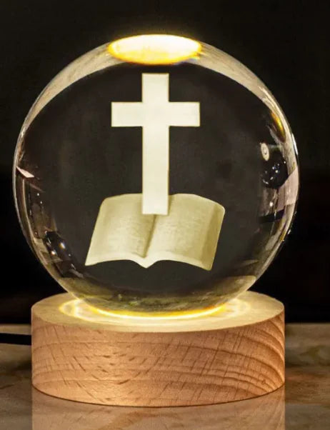 ⛪: Crystal Church Desk Ornament - Glowing Cross Spiritual Decor