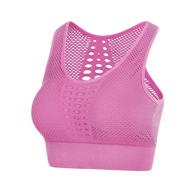 🏃♀️: Fitness Shockproof Mesh Sports Bra - High Support Athletic Wear