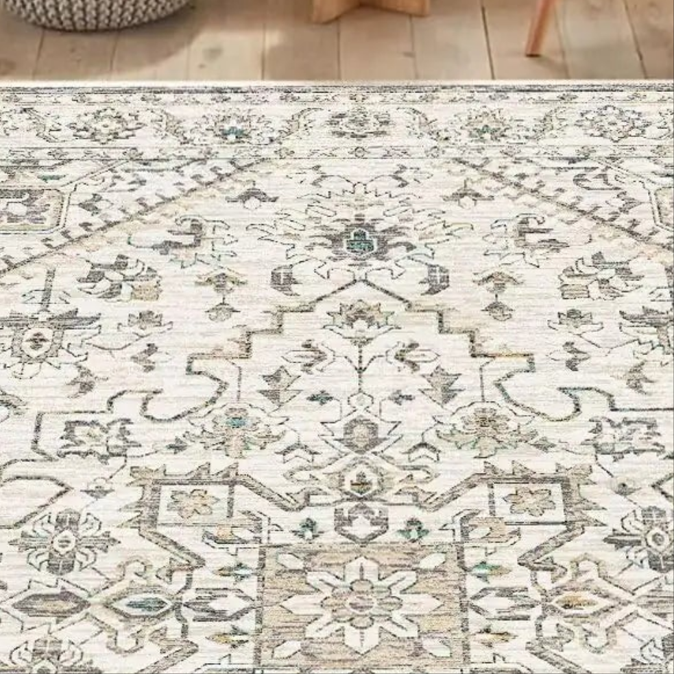 π : Premium 4x6 Washable Area Rug - Soft Non-Slip Living Room Carpet