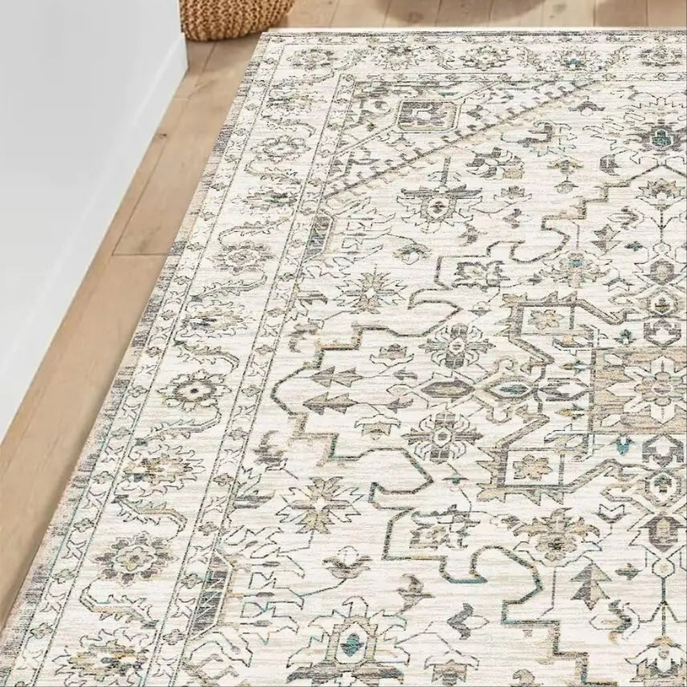 π : Premium 4x6 Washable Area Rug - Soft Non-Slip Living Room Carpet