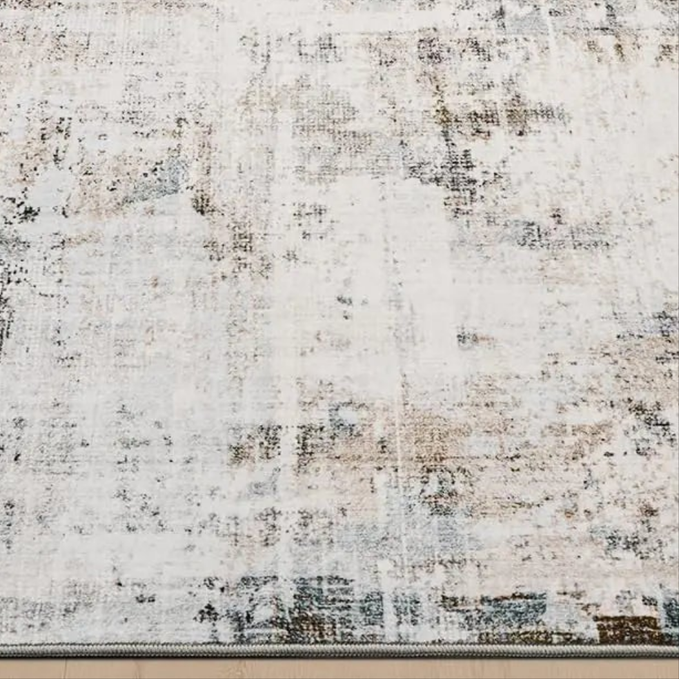 π : 9x12 Abstract Modern Area Rug - Camel Washable Non-Slip Carpet
