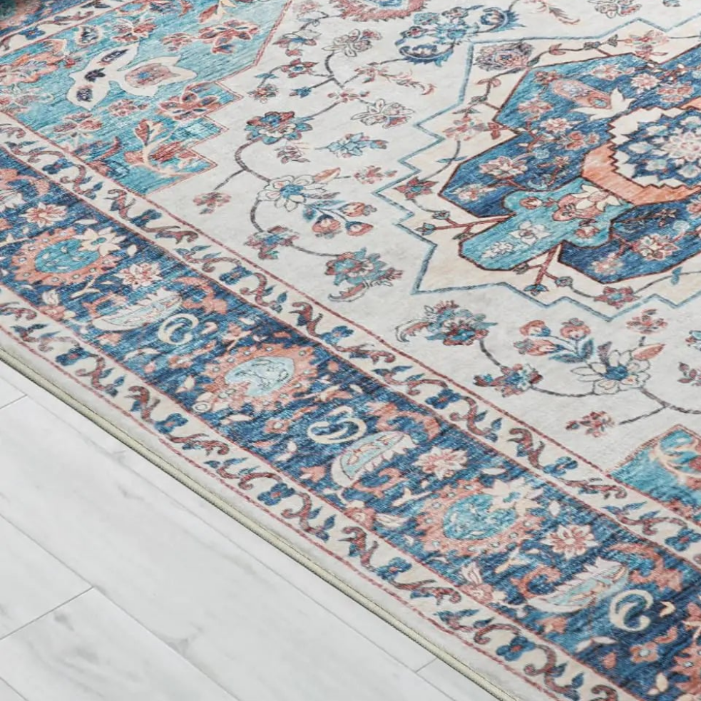 π : Hatppto Vintage Boho Area Rug 8x10 - Washable Stain-Resistant Living Room Carpet