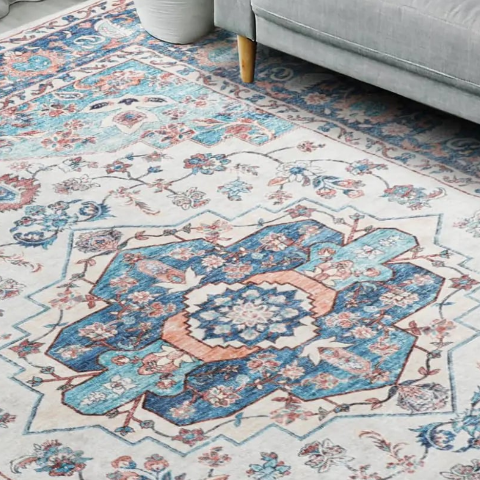 π : Hatppto Vintage Boho Area Rug 8x10 - Washable Stain-Resistant Living Room Carpet