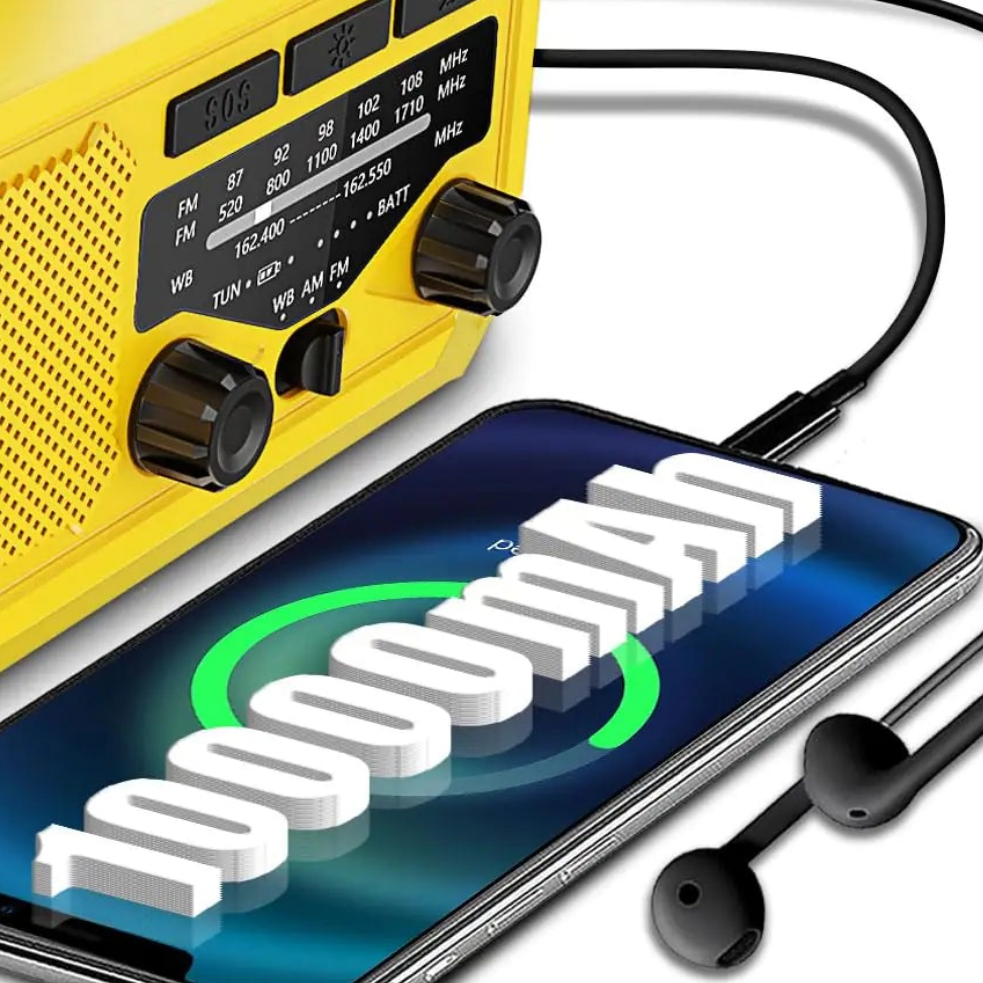 π» Solar Hand Crank Emergency Radio - 10000mAh Battery AM/FM/NOAA Weather Radio