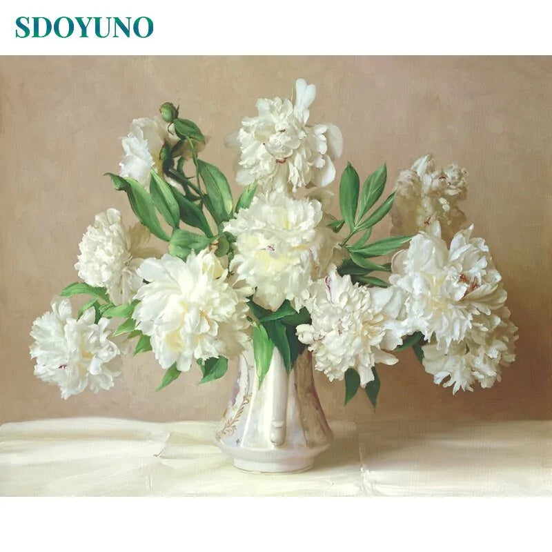 🌸 Oil Painting By Numbers Flowers Nature Pictures - DIY Art Kit