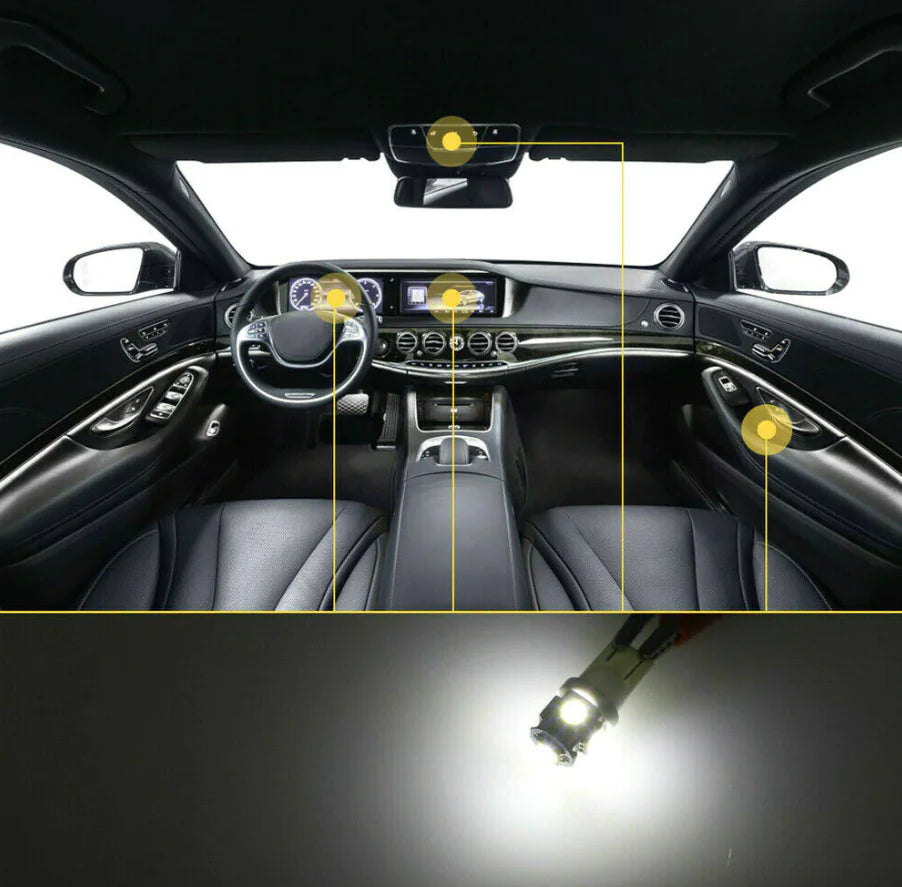 🚗: 28pcs Car Interior LED Light Kit - Complete White Combo Bulb Set