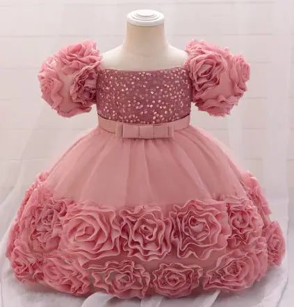 👑 Festive Princess Gown - Elegant Polyester Dress for Special Occasions