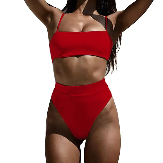 🔥: Brazilian Ribbed Bikini Set - Sizzling Two-Piece Swimwear
