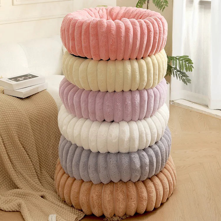 🏠: Plush Round Cat & Dog Nest - Ultra-Soft Winter Comfort Bed