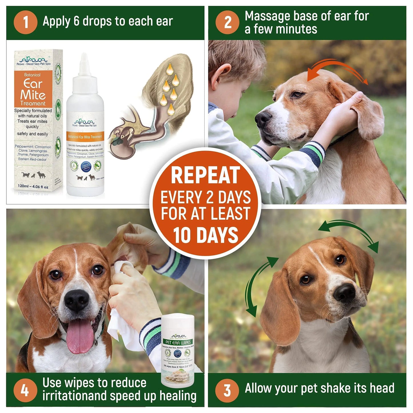 🦻: Natural Ear Mite Treatment - Dogs & Cats Ear Infection Cleaner