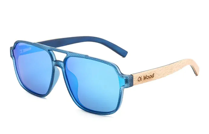 🌿: Vintage Wooden Polarized Sunglasses - Eco-Friendly UV Protection