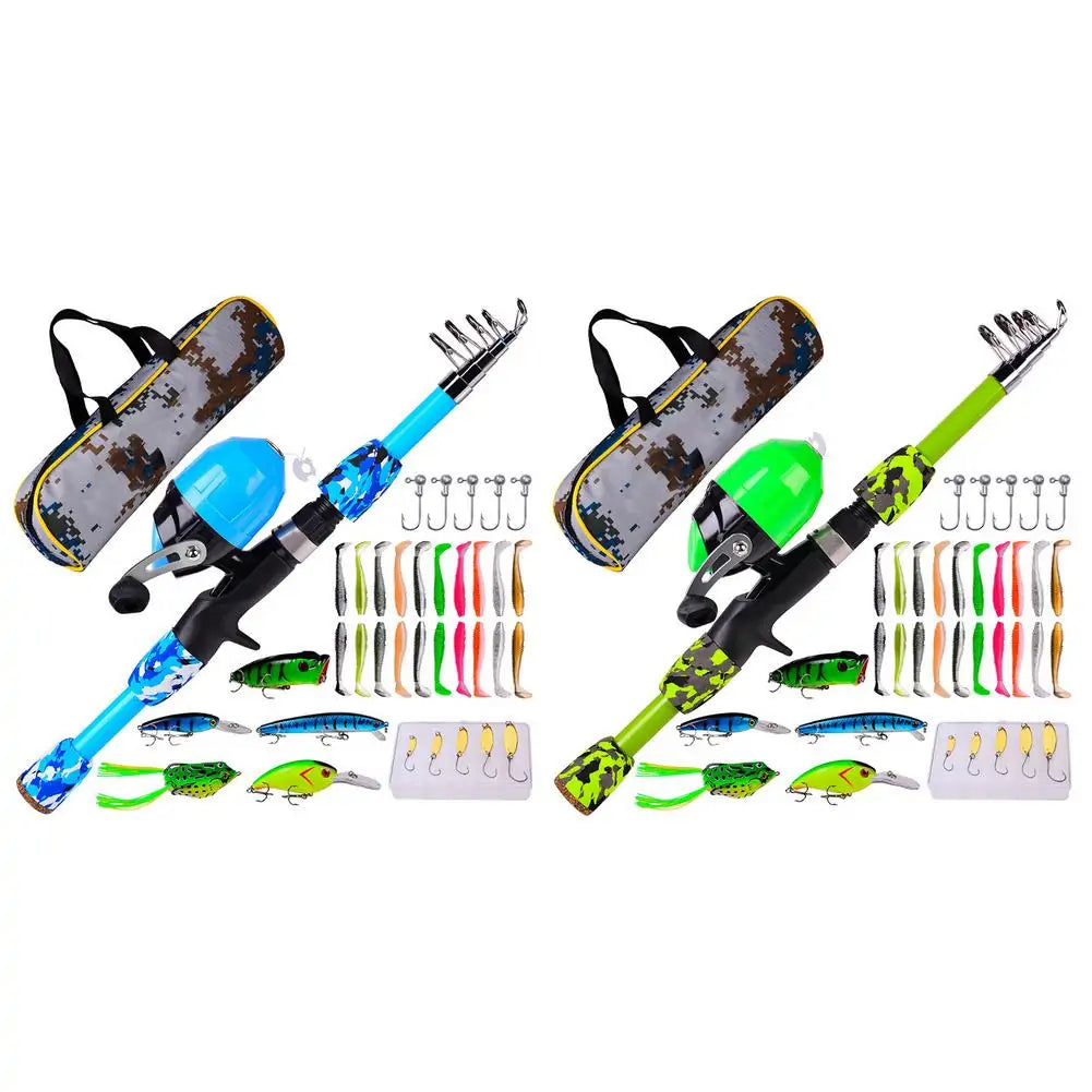 π£: Kids Fishing Pole Set - Complete Telescopic Rod Kit for Young Anglers