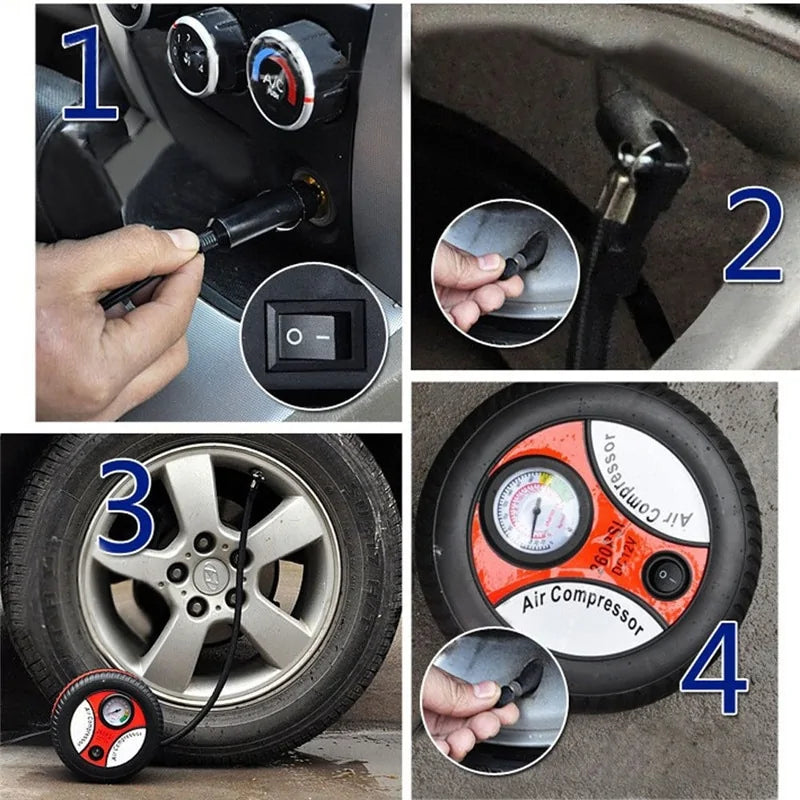 π Portable Car Air Pump - Smart Emergency Tire Inflator with Digital Display