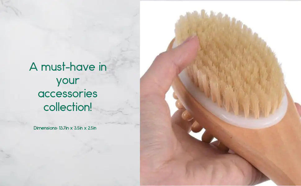 π§΄ Bath & Body Massage Brush - Natural Boar Bristle Wooden Spa Tool