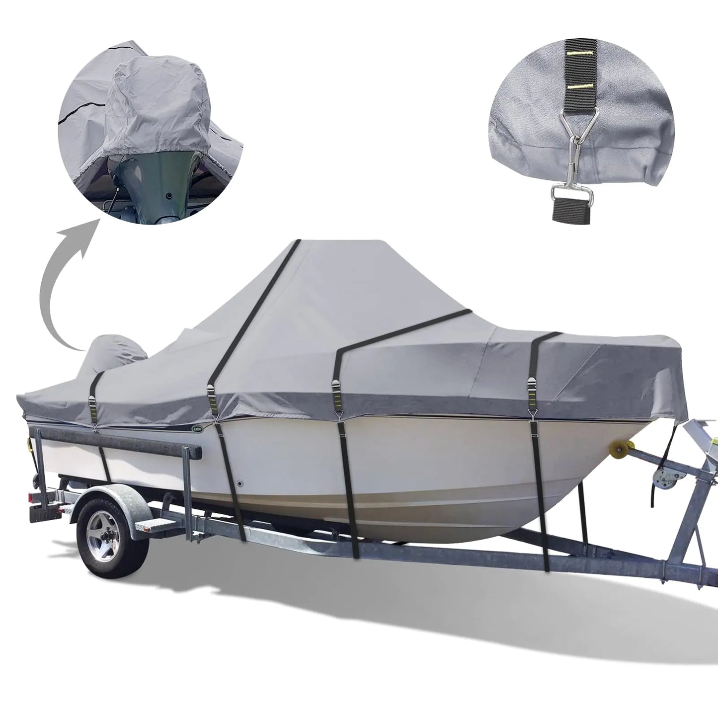β΅ Zenicham 900D Center Console Boat Cover - Heavy Duty Waterproof 22-24ft Protection