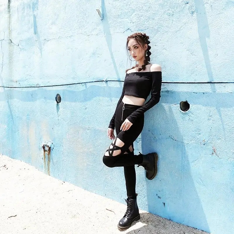⭐: Hollow Star Pants - Trendy Cutout Design Fashion