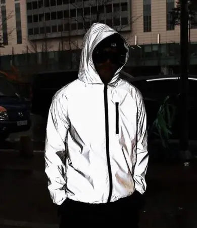 π¦: Reflective Men's Jacket - High-Visibility Safety Outerwear with Zipper Detail