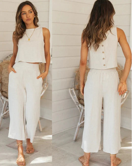 🏠: Women's Casual Home Wear Suit - Cozy Cotton Blend Loungewear Set