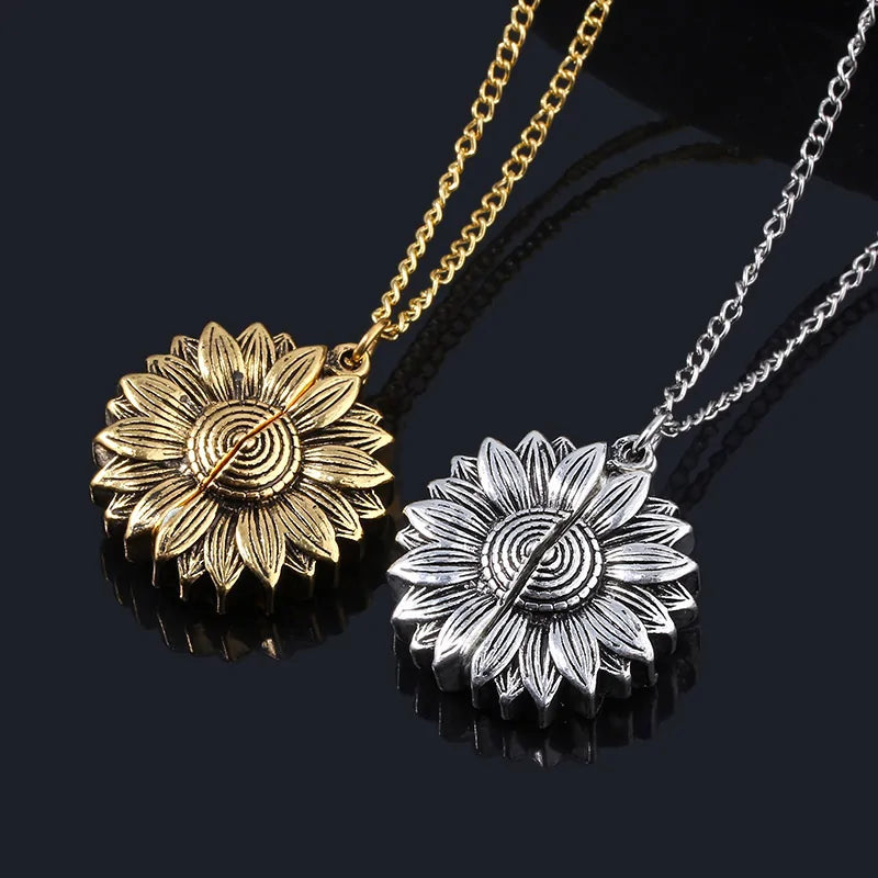 🌻: Sunflower Necklace with Hidden Message