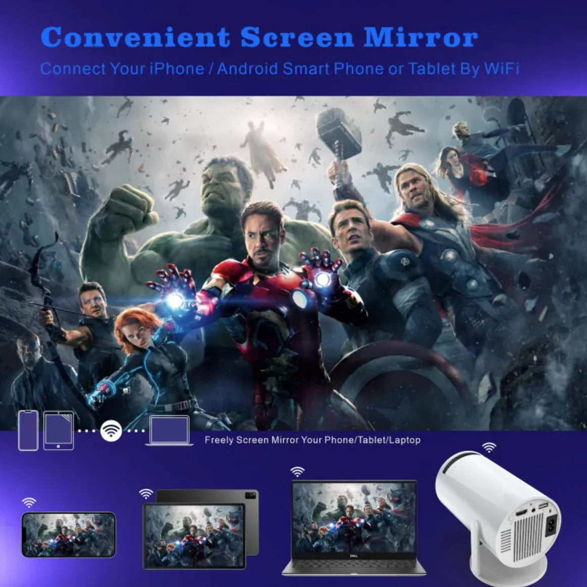 📽️: H713 Ultra HD 4K Projector - Intelligent Home & Office Solution with HDMI