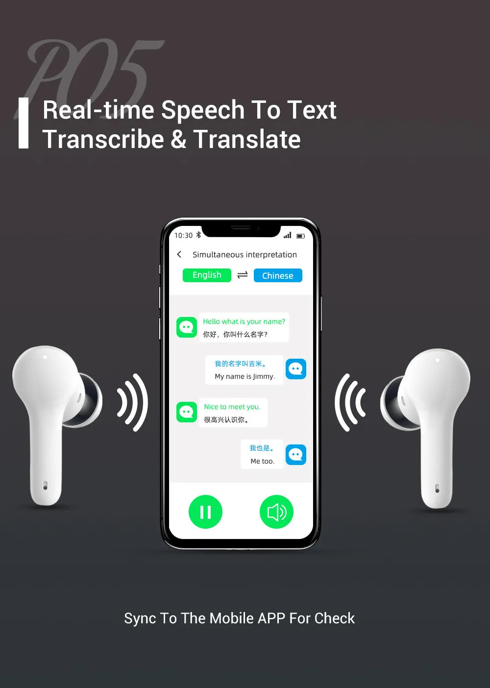 π§ M6 Smart Bluetooth Translation Earphones - Professional Multi-Language Audio Device