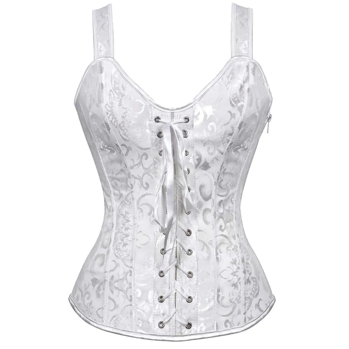 π€: White Corsets for Women - Medieval Bridal Bustier with Shoulder Straps
