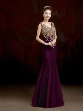 👗: Mermaid Evening Dress with Lace - Spring Summer Bridal Gown