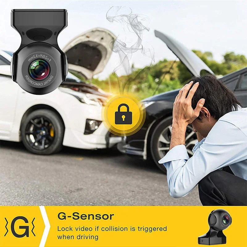 📹: 170° WiFi Dash Cam - HD 1080P Car DVR Camera with G-Sensor