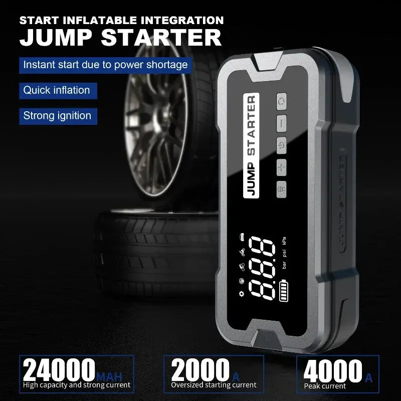 π Portable 4-in-1 Car Jump Starter & Air Pump - Emergency Power Station