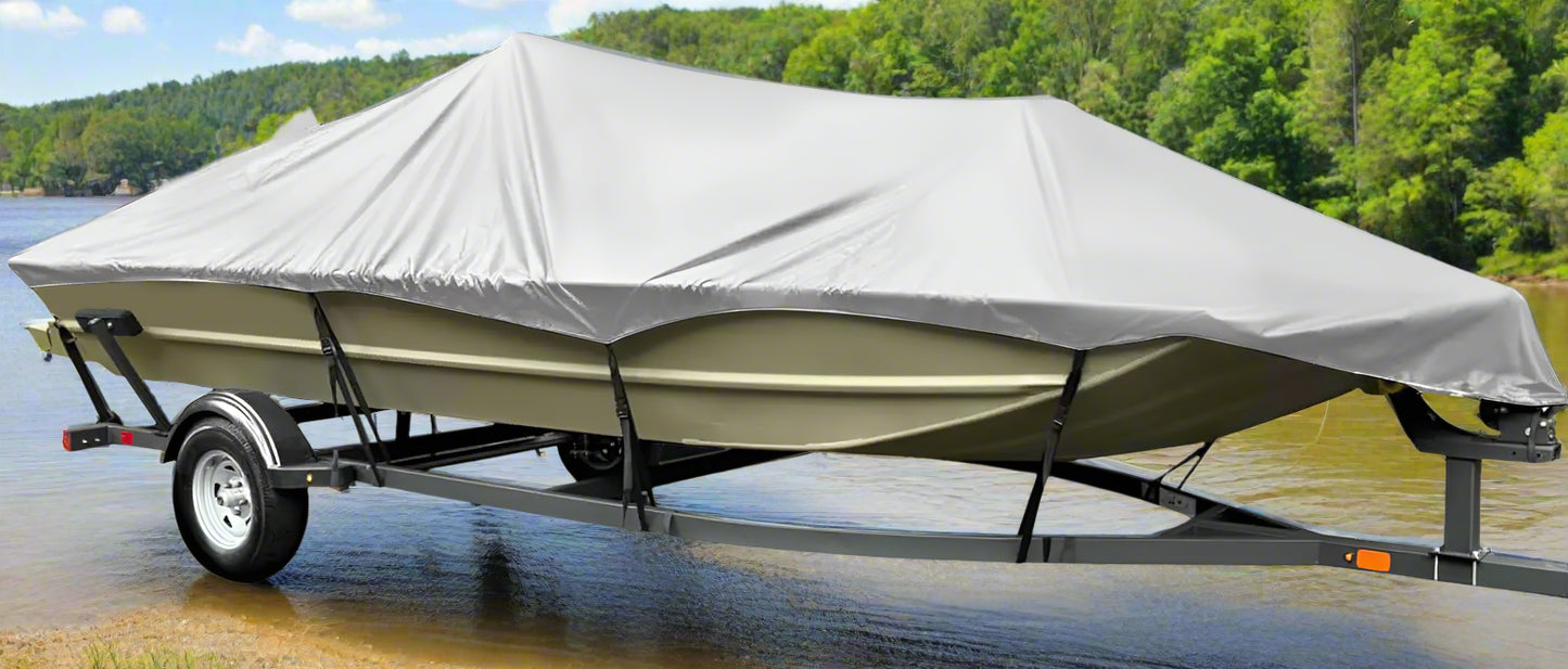 β΅ Mionovity Boat Cover 17-19ft - 800D Canvas Waterproof with Motor Cover