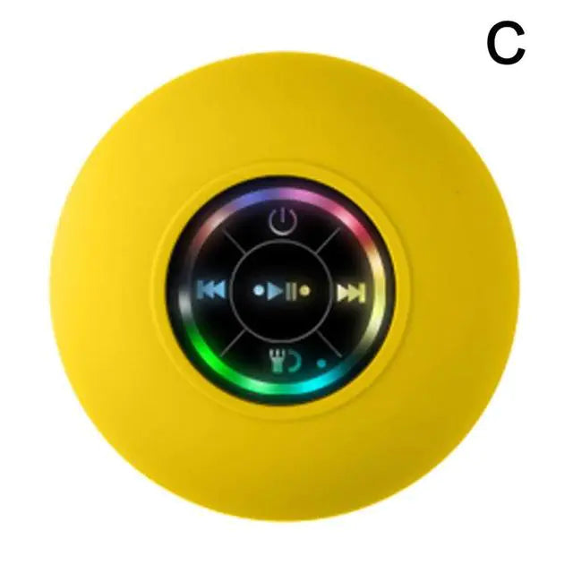 π Waterproof Wireless Bluetooth Speaker - Portable with LED Lights & Suction Cup Design