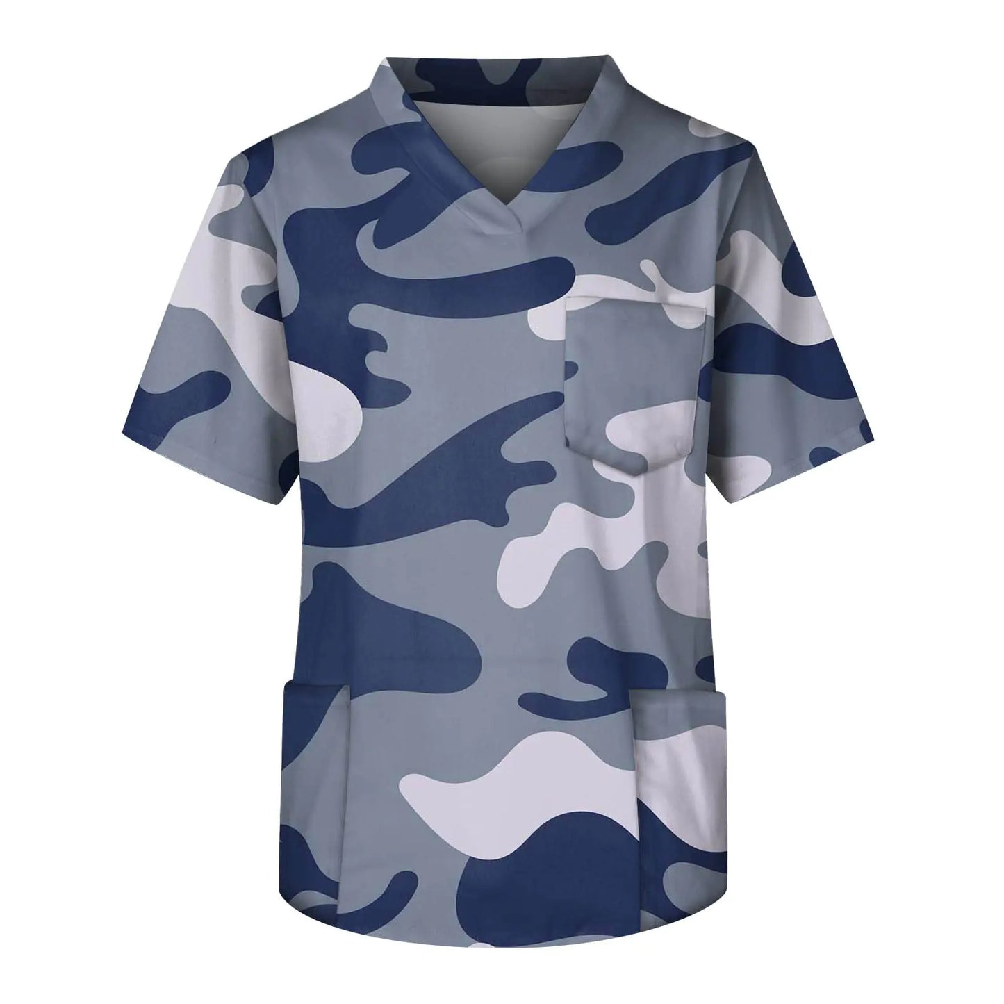 π Men's Scrub Tops with Pockets - Professional V-Neck Medical Workwear