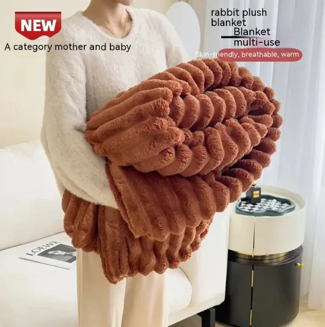 🐰: Soft Wind Rabbit Fur Blanket - Luxurious Double-Sided Plush Comfort