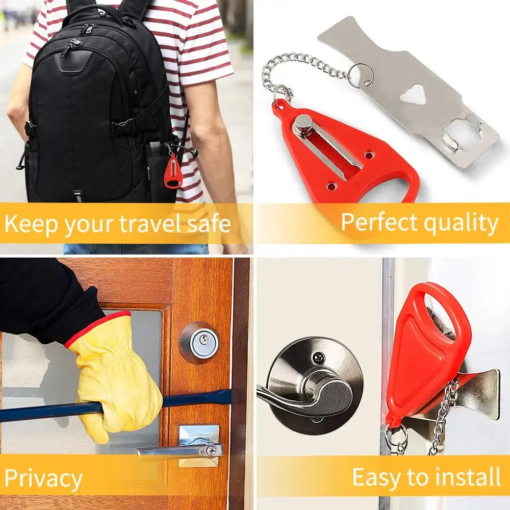 π Portable Metal Door Lock - Anti-Theft Security Device