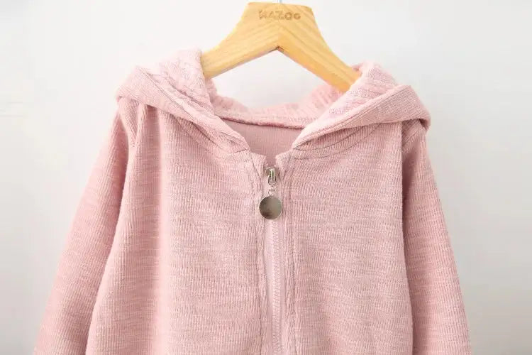 🐰: Rabbit Ear Hooded Baby Rompers - Adorable Cozy Comfort
