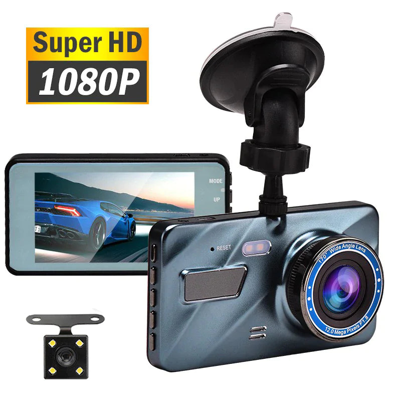 📱 4" Touch Screen Dash Cam - 1080P Dual Lens Front & Rear DVR
